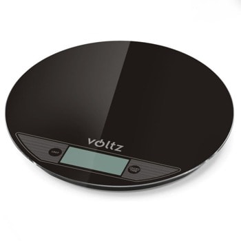 Кухненски кантар Voltz V51651F, дигитален, до 5 кг капацитет, точност 1гр, черен | JAR Computers Voltz V51651F