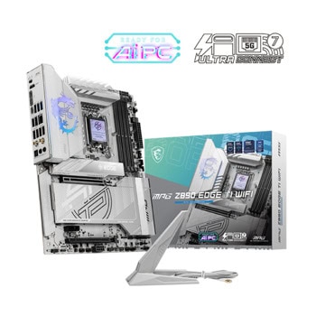 Дънна платка MSI MPG Z890 EDGE TI WIFI, Z890, LGA1851, DDR5, PCI-E 5.0 (Thunderbolt4&USB-C&HDMI), 4x SATA 6Gb/s, 5x M.2 Slots, 2x Thunderbolt 4, 1x USB 3.2 Gen 2 Type-C, 5GbE LAN, Wi-Fi 7, Bluetooth 5.4, ATX | JAR Computers MSI MPG Z890 EDGE TI WIFI 911-7E19-002