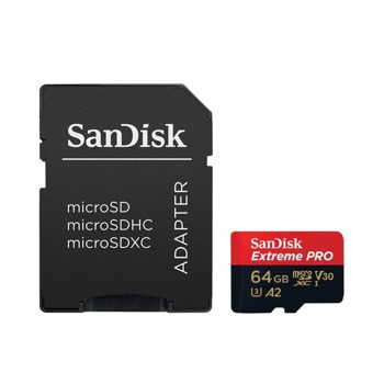 SanDisk 64GB microSDXC Extreme Pro + SD Adapter