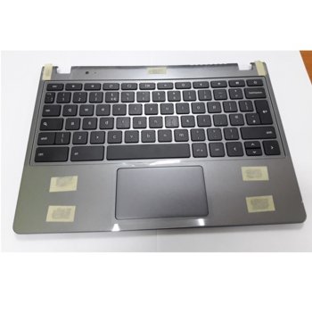 Клавиатура за лаптоп Acer, съвместима със серия Chromebook C720 C720P, сива, US/UK, палмрест, тъчпад image