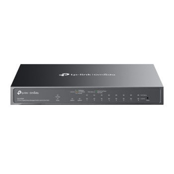 Суич TP-Link Omada ES210GMP, 1000Mbps, 10 порта, 8x 10/100/1000 Mbps RJ-45 PoE+, 1x 10/100/1000 Mbps RJ-45, 1x 10/100/1000 Mbps SFP/RJ-45 | JAR Computers TP-Link Omada ES210GMP