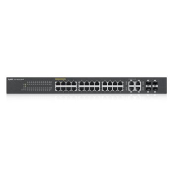 Суич ZyXEL GS1920-24HP, 1000Mbps, 24x 1000Mbps ports, 24x PoE, 4x 1000Mbps combo (SFP/RJ-45) port | JAR Computers ZyXEL GS1920-24HP