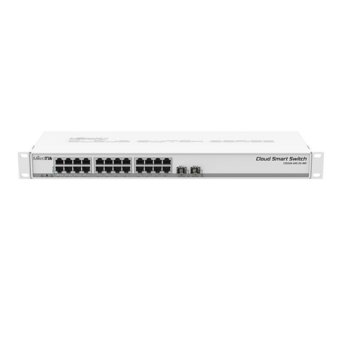 Суич MikroTik Cloud Smart Switch CSS326-24G-2S + RM, 24x 10/100/1000 Enthernet LAN, 2x SFP+, PoE | JAR Computers Mikrotik CSS326-24G-2S + RM