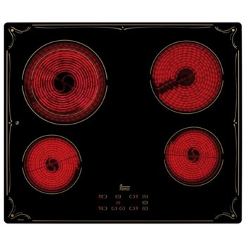 Стъклокерамичен плот за вграждане Teka TBR 6420, 4 нагревателни зони, автоматично изключване за безопастност, независимо програмиране на всяка зона, индикатор за остатъчна топлина, таймер, черен | JAR Computers Teka TBR 6420