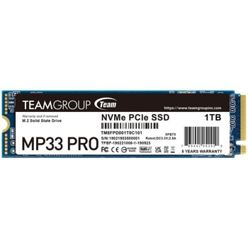 Памет SSD 1TB TeamGroup MP33 PRO, NVMe, M.2 (2280), скорост на четене до 2400MB/s, скорост на запис до 2100MB/s | JAR Computers TeamGroup MP33 Pro 1TB TM8FPD001T0C101