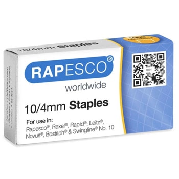 Телчета за телбод Rapesco, 10/4 mm, 1000бр. в опаковка | JAR Computers Rapesco Телчета за телбод размер 10/4 mm 1000 броя