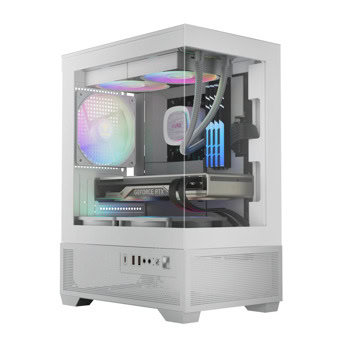 Кутия Gamdias AURA GC9M Elite ARGB, microATX/Mini-ITX, 1x USB Type-C, 3x 120mm ARGB вентилатора, с прозорец, бяла, без захранване | JAR Computers Gamdias AURA GC9M Elite ARGB White