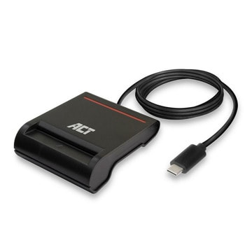 Четец на карти ACT AC6020, USB C, eID, smart card, черен | JAR Computers четец на act ac6020