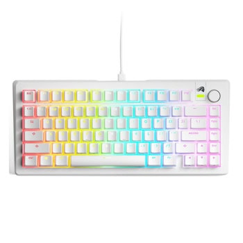 Клавиатура Glorious GMMK 3 Compact TKL 75%, механична, Glorious Fox HE суич, гейминг, RGB подсветка, бяла, USB | JAR Computers Glorious GMMK 3 75% White Fox HE Switches US