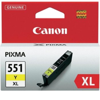 Касета за Canon PIXMA iP7250/MG5450/MG6350 - CLI-551Y-XL - Yellow - заб: 650k | JAR Computers Canon (CLI-551Y-XL) Yellow