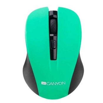 Мишка Canyon CNE-CMSW1, безжична, оптична (1200dpi), USB, зелена | JAR Computers Canyon CNE-CMSW1 Black/Green