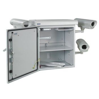 Комуникационен шкаф MIRSAN MR.MOB01.03 за CCTV оборудване - 615 х 477 х 705 мм / 15U, двойни стени, 2 вентилатора, бял | JAR Computers MIRSAN MR.MOB01.03