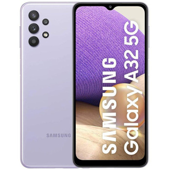 Смартфон Samsung Galaxy A32 5G (лилав), поддържа 2 sim карти, 6.5" (16.51 cm) HD+ дисплей, осемядрен MediaTek Dimensity 720 2.0GHz, 4GB RAM, 64GB Flash памет (+microSD слот), 48.0 + 8.0 + 5.0 + 2.0 & 13.0 MPix камери, Android, 205g image