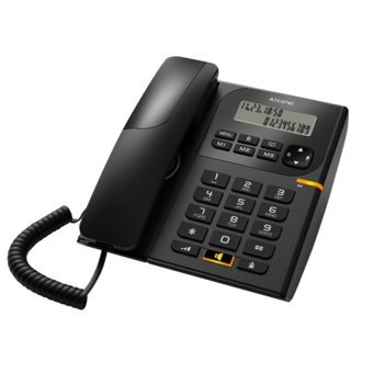 Стационарен телефон Alcatel T58, Течнокристален едноредов черно-бял дисплей, черен image