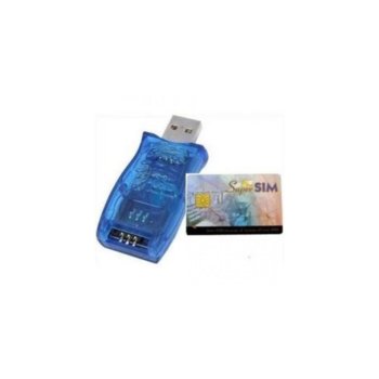Четец за карти Estillo, USB 2.0, за SIM карти, син image