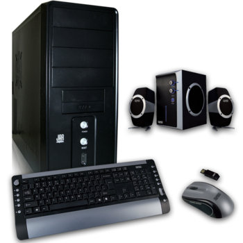 Настолен компютър PC Easy "Top Speed-2" +Подарък колонки 2+1 Sweex SP002, AMD Athlon64x2 5600+ 2.9Ghz, 3GB RAM 750GB HDD DVDRW VGA GeForce 9500GT 512МB, SB5.1 Lan, безжична клавиатура & мишка SWEEX KB220US, 2г. гаранция | JAR Computers PC Easy "Top Speed-2" +Подарък колонки 2+1 Sweex…