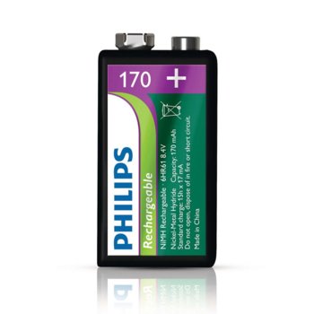 Батерии 1 Philips Rechargeable 170mAh 9V