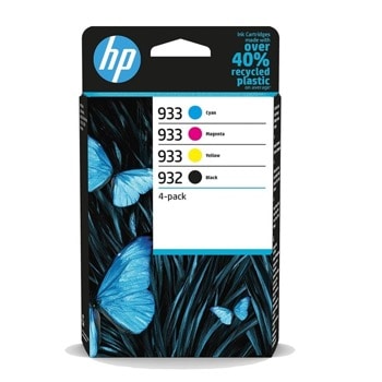 Касета за HP OfficeJet 6100/6600/6700/7110/7510/7612, Black/Cyan/Magenta/Yellow, - 6ZC71AE - HP - Заб.: 400/3x330 брой копия, 29ml капацитет | JAR Computers HP 932 Black/933 CMY Ink Cartridge 4-Pack 6ZC71AE