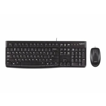 Комплект клавиатура и мишка Logitech MK120, US International, USB, черни | JAR Computers Logitech MK120 US