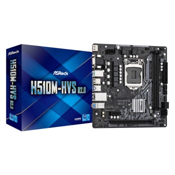 Дънна платка ASRock H510M-HVS R2.0, H510, LGA1200, DDR4, PCI-E 4.0, (HDMI&VGA), 4x SATA 6Gb/s, 2x USB 3.2 Gen1, mATX | JAR Computers ASRock H510M-HVS R2.0 90-MXBGT0-A0UAYZ