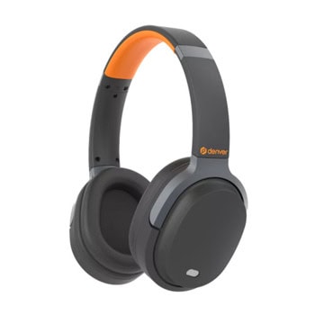 Слушалки Denver BTN-210, безжични/жични, Bluetooth, Jack 3.5mm, микрофон, шумопотискащи, сиви | JAR Computers Denver BTN-210