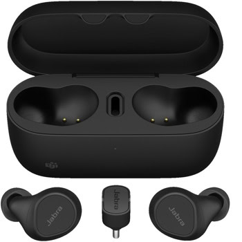 Слушалки Jabra Evolve2 Buds (20797-999-899), Bluetooth, 6 MEMS микрофона, 6mm мембрани, ANC, IP57 водоустойчивост, до 10 часа живот на батерията, USB-C адаптер, сертифицирани за Microsoft Teams, черни | JAR Computers Jabra EVOLVE2 Buds MS USB-C 20797-999-899