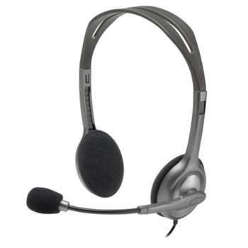 Слушалки Logitech Stereo Headset H111, микрофон, сребристи | JAR Computers Logitech Stereo Headset H111