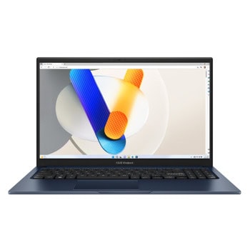 Лаптоп Asus Vivobook 15 X1504VA-BQ224W (90NB10J1-M02X70)(син), десетядрен Intel Core i7-1355U 1.7/5.0 GHz, 15.6" (39.62cm) Full HD IPS Anti-Glare Display, (HDMI), 16GB DDR4, 1TB SSD NVMe, 1x USB 3.2 Gen 1 Type-C, 2x USB 3.2 Type-A, Windows 11 Home | JAR Computers Asus Vivobook 15 X1504VA-BQ224W 90NB10J1-M02X70