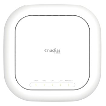 Точка за достъп D-Link Nuclias Access Point DBA-2520P, 1900Mbps, 2.4 GHz (600Mpbs)/5GHz (1300Mbps), 2x LAN 10/100/1000, 1x LAN 10/100/1000 PoE | JAR Computers D-Link Nuclias Access Point DBA-2520P