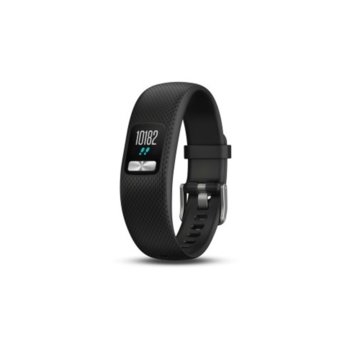 Смарт гривна Garmin vivofit 4 010-01847-13, 11 x 11mm дисплей, Bluetooth, GPS, водоустойчивa, силиконова каишка, черен | JAR Computers Garmin vivofit 4 Black 010-01847-13