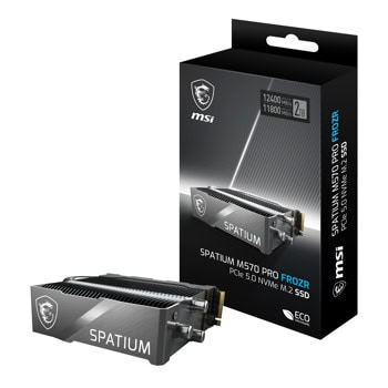 Памет SSD 2TB, MSI SPATIUM M570 PRO PCIe 5.0 FROZR, with heatsink, NVMe, M.2 (2280), скорост на четене до 12400MB/s, скорост на запис до 11800MB/s | JAR Computers MSI SPATIUM M570 PRO PCIe 5.0 NVMe M.2 FROZR 2TB