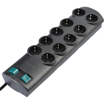 Разклонител Brennenstuhl Primera-Line 1153300120, 10 гнезда, IP20, 2 ключа, 2m кабел, черен | JAR Computers Brennenstuhl Primera-Line 1153300120