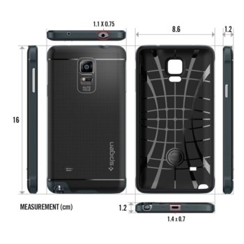 Spigen Neo Hybrid Case for Galaxy Note 4 gunmetal