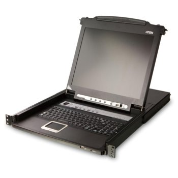 KVM суич ATEN CL5716M, от 1x SPHD-18(м), 1x USB A(ж) към 8x SPHD-15(ж), 1x USB A(ж), затварящ/въртящ се 17" (43.18 cm) LED дисплей, 1280x1024 резолюция, контрол до 256 компютъра чрез Daisy Chain, 1 устройство | JAR Computers ATEN CL5708M KVM Switch