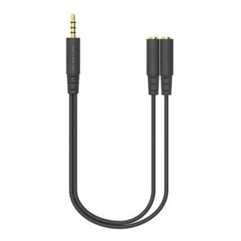 Адаптер A4Tech AD-3P, от AUX(м) към 2x AUX(ж), 0.20m, черен | JAR Computers A4Tech AD-3P