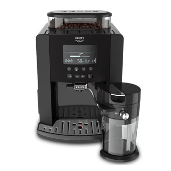 Кафеавтомат Krups EA819N10 Arabica Latte, 1450W, 15 bar, 3 настройки на температурата, 1.7л. резервоар, LCD екран, черен | JAR Computers Кафеавтомат Krups EA819N10