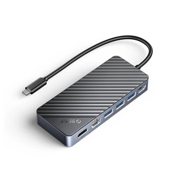 Докинг станция Orico OM28PR-G2-BK, от USB-C към 1x USB-C, 1x USB A, 1x HDMI, 1x RJ45, черна | JAR Computers докинг станция orico om28pr-g2-bk