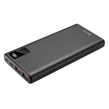 Външна батерия/power bank/ Sandberg 420-58, 10000mAh, черна, 2x USB-A, 1x USB-C, micro USB-B, 20W | JAR Computers Sandberg Външна батерия с USB-C, PD 20W 10000mAh