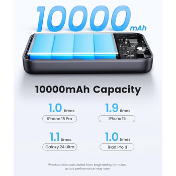ugreen magsafe qi2 power bank 10000mah тъмносив