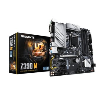 Дънна платка Gigabyte Z390 M, Z390, LGA1151, DDR4, PCI-Е (HDMI&DisplayPort&DVI-D), (CF), 6x SATA 6Gb/s, 2x M.2, USB Type-C, Micro ATX | JAR Computers Gigabyte Z390 M