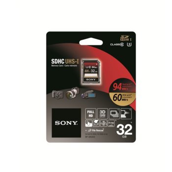 Sony 32GB SD, UHS-1, 94MB/sec read, 60MB/sec write