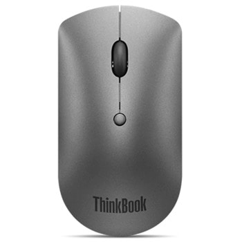 Мишка Lenovo ThinkBook Bluetooth Silent Mouse, оптична (2400 dpi), безжична, Bluetooth, сива image
