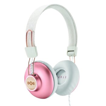 Слушалки House of Marley Positive Vibration 2 (ЕМ-JН121-СР), микрофон, 3.5mm, розови | JAR Computers House of Marley Positive Vibration 2 ЕМ-JН121-СР