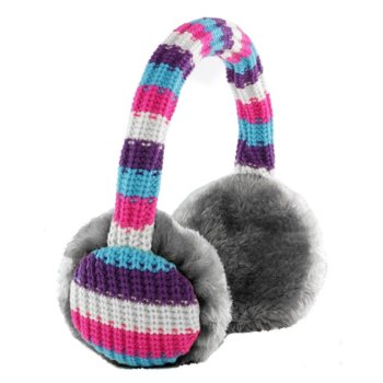 KitSound Striped Knit Audio Earmuffs