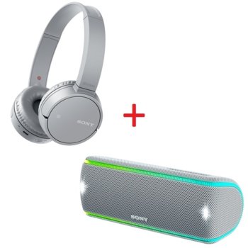 Комплект Sony WH-CH500 Grey + SRS-XB31 Grey