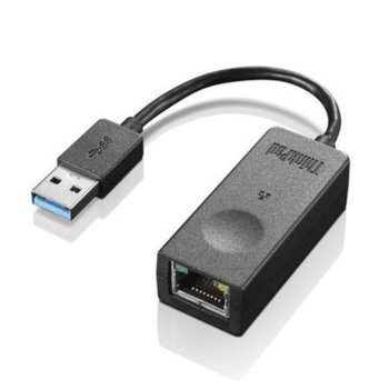Мрежови адаптер Lenovo ThinkPad, от USB 3.0 (м) към RJ-45 (ж), черен | JAR Computers ThinkPad USB3.0 to Ethernet Adapter