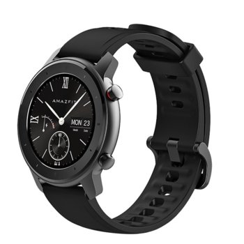 Смарт часовник Xiaomi Amazfit GTR 42mm - Black, 1.2" (3.04 cm) AMOLED Gorilla Glass 3, до 12 дни живот на батерията, IP68, 6-осен сензор за ускорение, черен | JAR Computers Xiaomi Amazfit GTR 42mm - Black EU