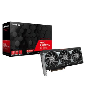 Видео карта AMD RX 6800, 16GB, ASRock Radeon RX 6800 16G, PCI-E 4.0, GDDR6, 256-bit, DisplayPort, HDMI | JAR Computers ASRock RADEON RX6800 16G