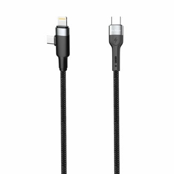 Кабел DeTech DE-48CCL, USB C(м) към USB C(м), Lightning, 1m, 30W, черен | JAR Computers кабел de-48ccl usb c usb c m lightni 1m black