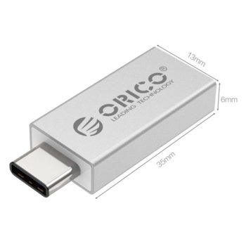 Orico CTA1-SV USB C(м) to USB A(ж) aluminum